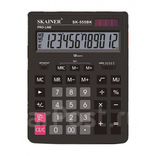 Калькулятор Skainer SK-555 12разр настоьный 155х205 солн.бат