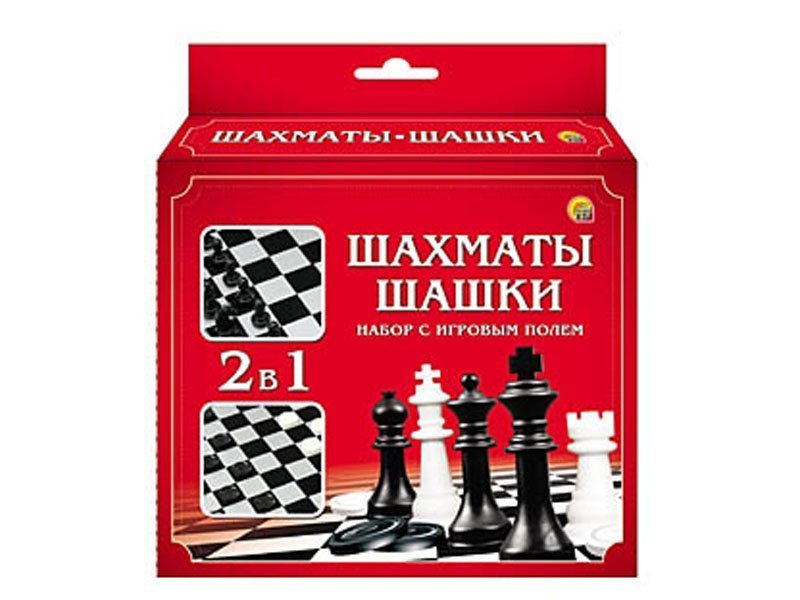 Шахматы и шашки с полем в коробке ИН-1618 1/25
