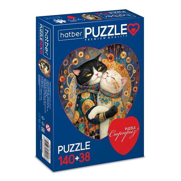 Пазлы 140+38эл Набор Hatber сказочные коты 35851