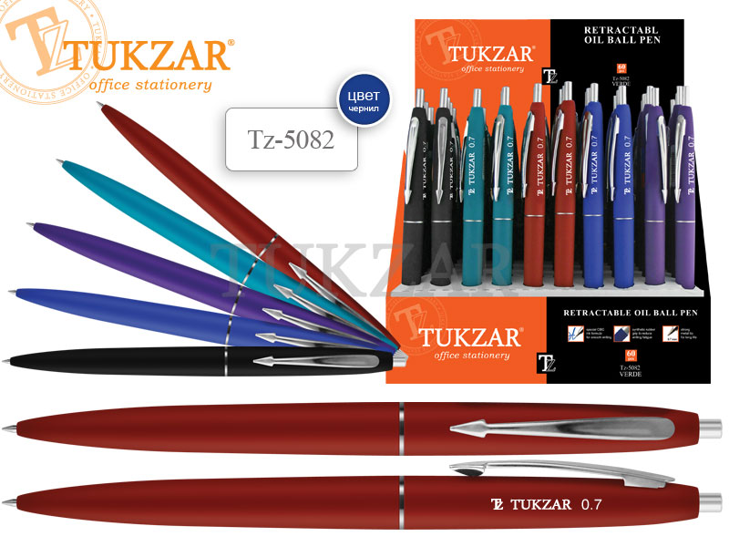 Авторучка масляная Tukzar 5082 покрытие soft 1\60