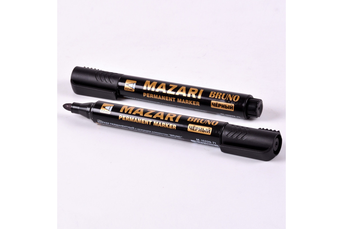 Маркер перман. Mazari черный 2,5мм 15229 1/50