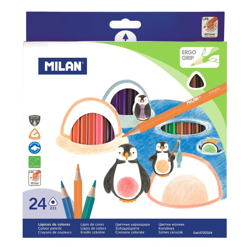 Карандаши 24цв Milan 213 толстый грифель 0722124/324  1/12