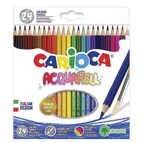Карандаши акварельные 24 цв Carioca 42858 с кист.  1/12