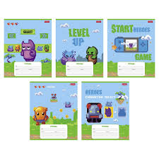 Тетрадь 12л клетка Хатбер "пиксель Level Up 1/140