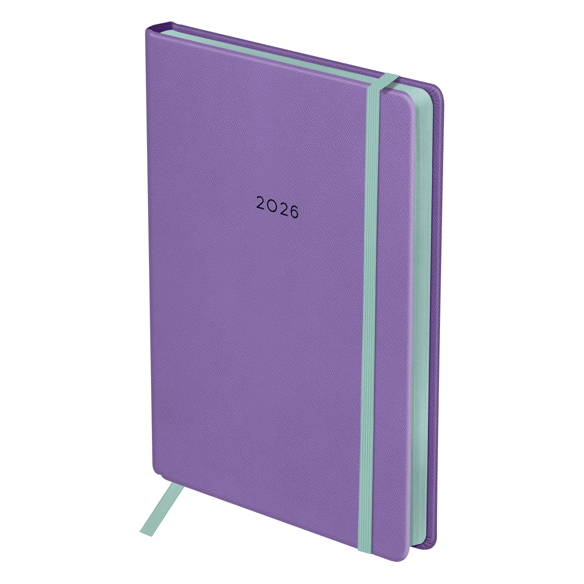 Ежедневник А5 2026г BG Contrast Berry. Lavender цветной рез, резинка 9464/5