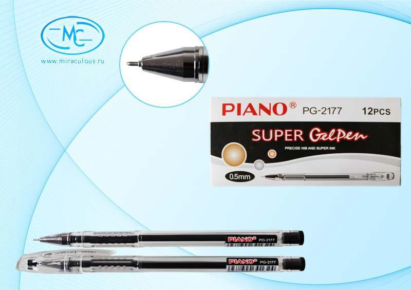 Гелевая ручка Piano PG-2177 черная 1\12
