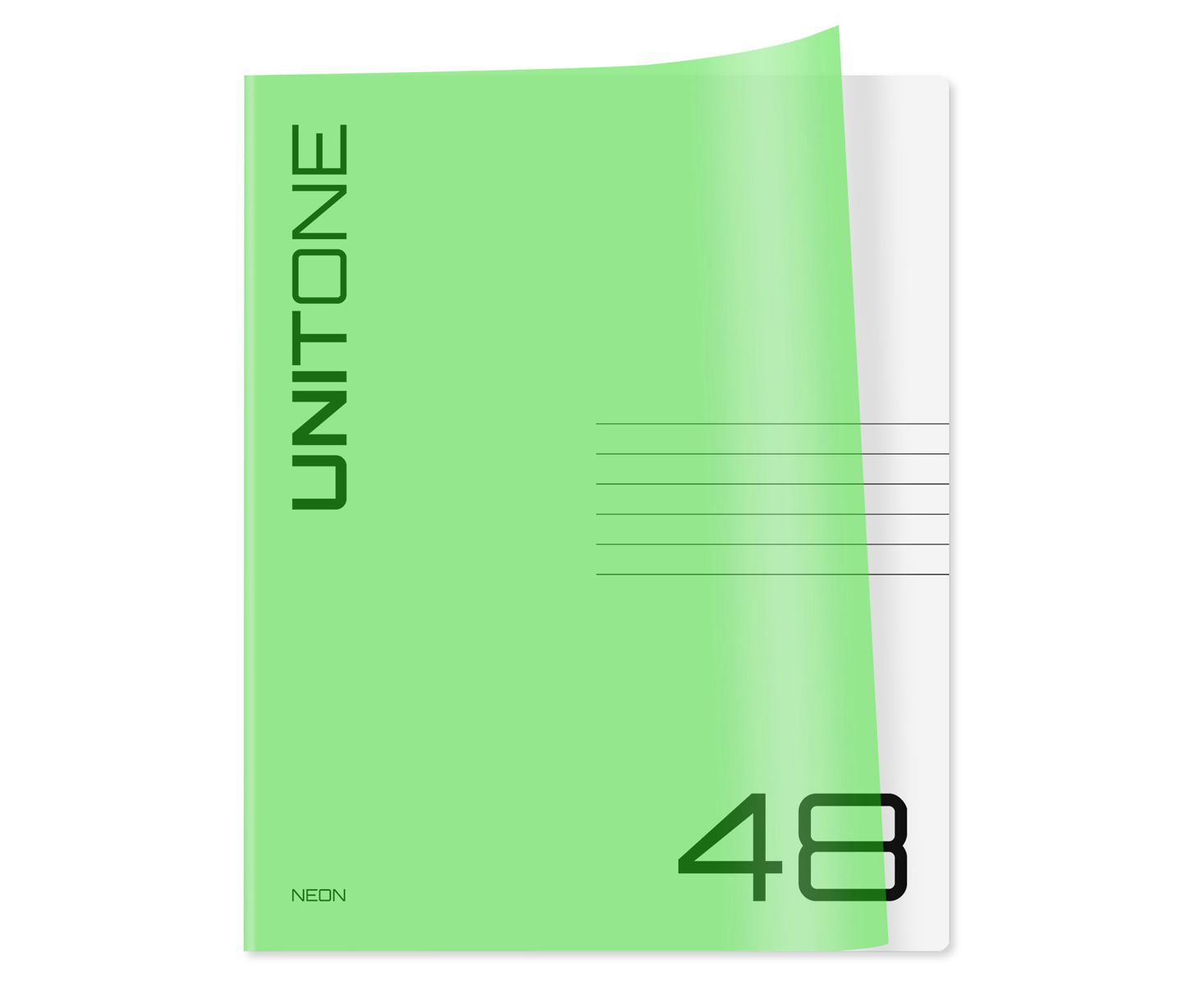 Тетрадь 48л BG пластик "Uni Tone Neon салатовый 12471 голубой 12472 1/56