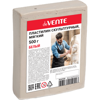 Пластилин скульптурный Devente 500г мягкий белый 8042908
