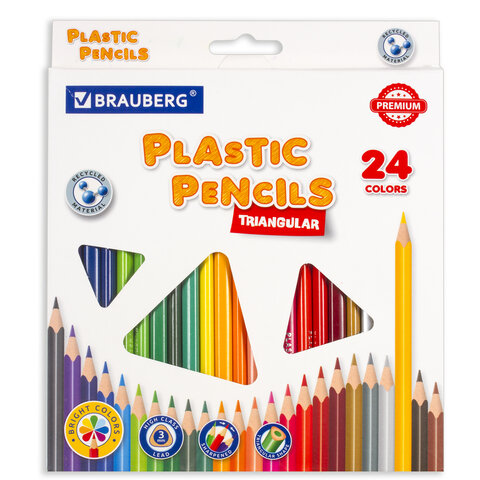 Карандаши 24цв Brauberg 3-гран. 181944 181663 1/6