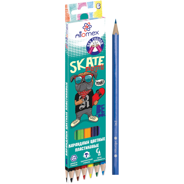 Карандаши 6цв Attomex 2М Be cool 5021610 1/24