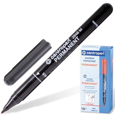 Маркер перман. Centropen 2846 1мм черный