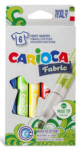 Фломастеры по ткани Carioca "Cromatex" 6цв 40956