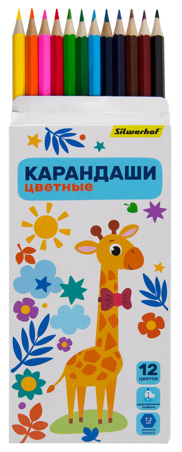 Карандаши 12цв Silwerhof 3-гран. 1486334, 1/12