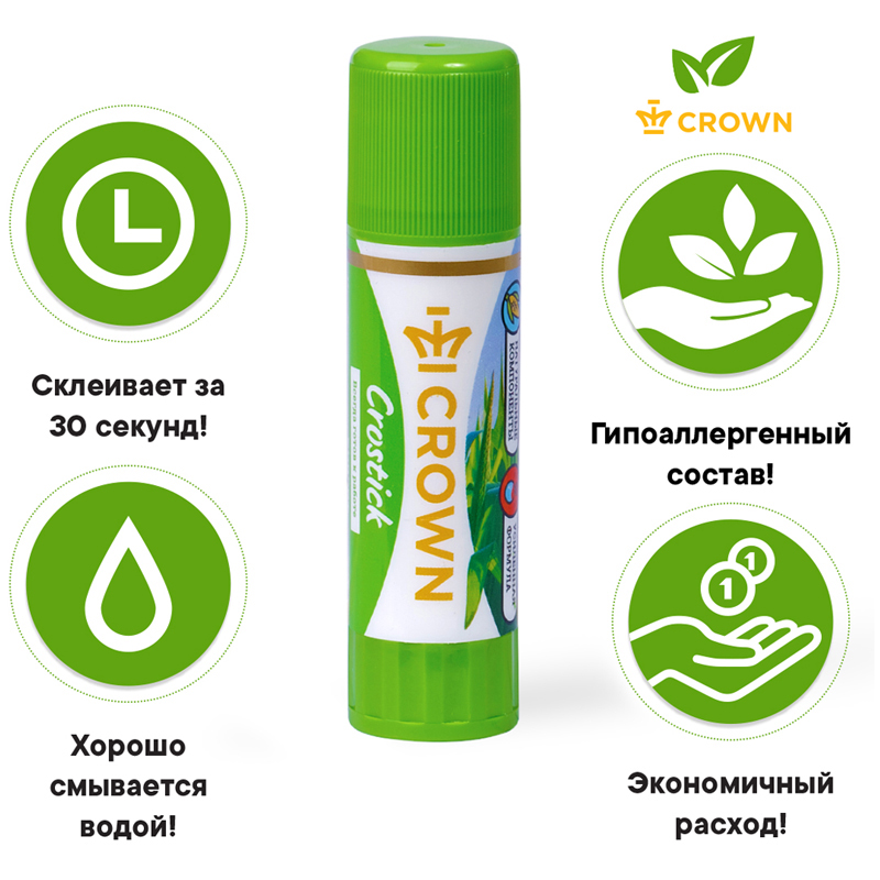 Клей карандаш 22г Crown CG-220  1/20