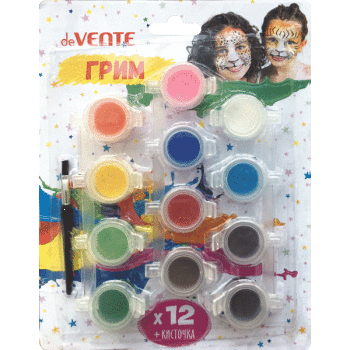 грим-краски 12цв с кист. deVente 8078728