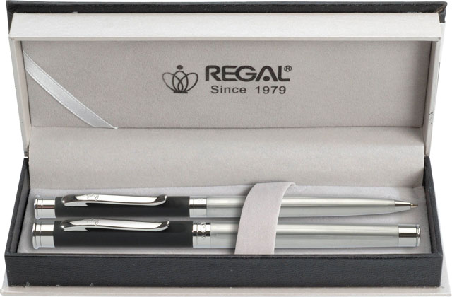 Подарочный набор Regal 2087 шарик + роллер черн. корпус 