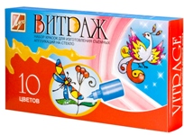 Краски по стеклу 10цв. "Витраж" Луч 15с1103