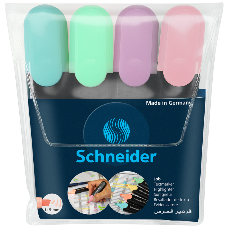Набор текстовыделителей 4шт Schneider 115098 пастель