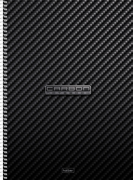 Книга д\зап А4 120л Хатбер гребень разделители soft touch "Carbon style 14359 1/15