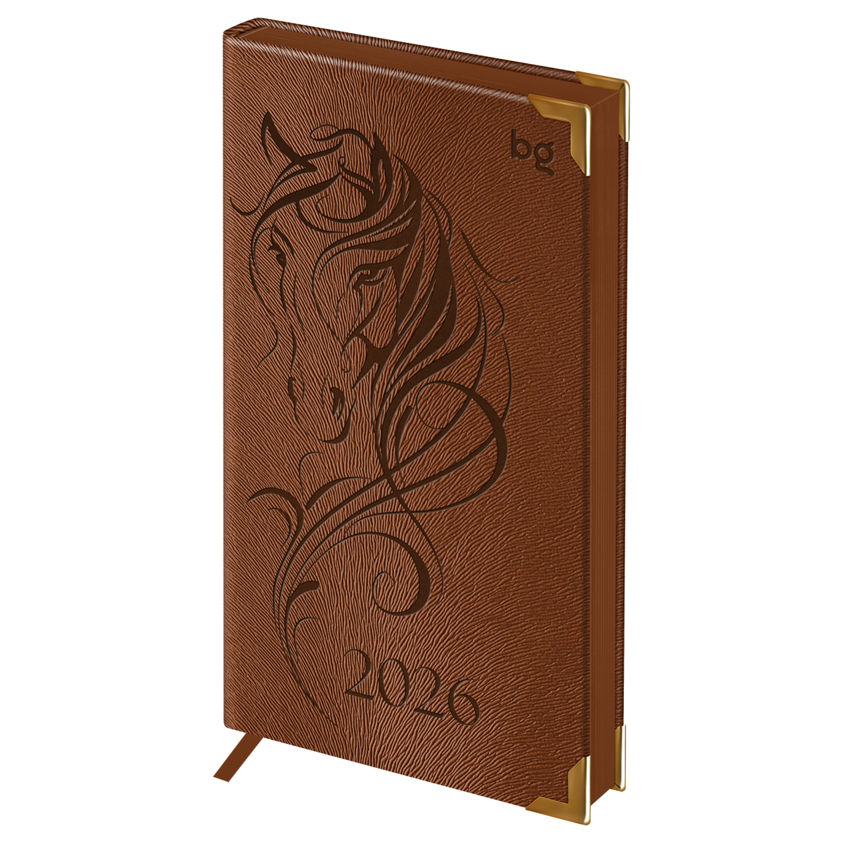 Еженедельник 90х165 2026г BG Horse 9830 коричн 
