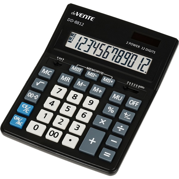 Калькулятор deVente DD-8812,  12разр., настол. двойное питание, 155*205*35мм