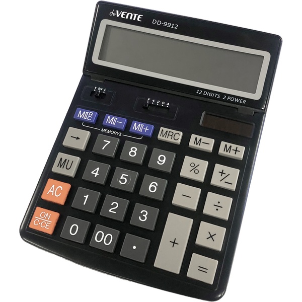 Калькулятор deVente DD-9912  12разр., настол. двойное питание, подъемн.дисп.. 154*203*25мм