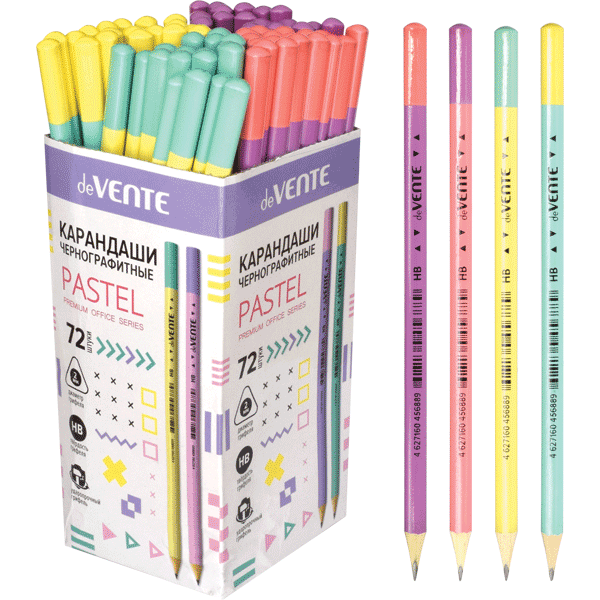 Карандаш ч\г Devente  Pastel 3-гран, б/ласт, 5032902, 1/72