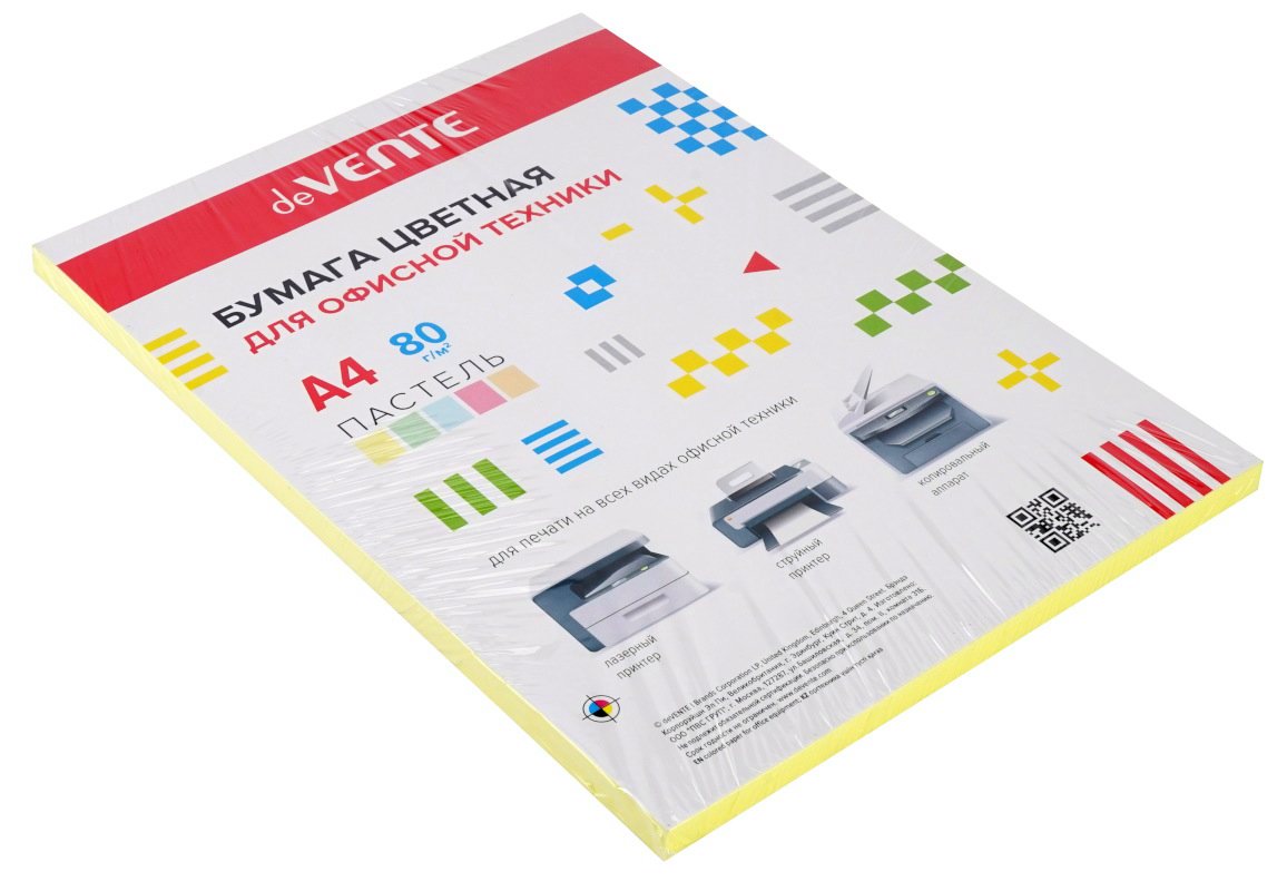 Бумага А4 100л пастель Color print, Devente желтая 2072401 1/22