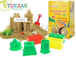 Кинетический песок 400г с формочками в коробке TZ3536