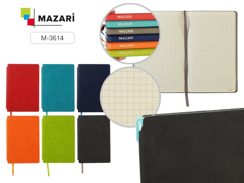 Записная книга А5 96л Mazari 3614 кожзам цвет рез