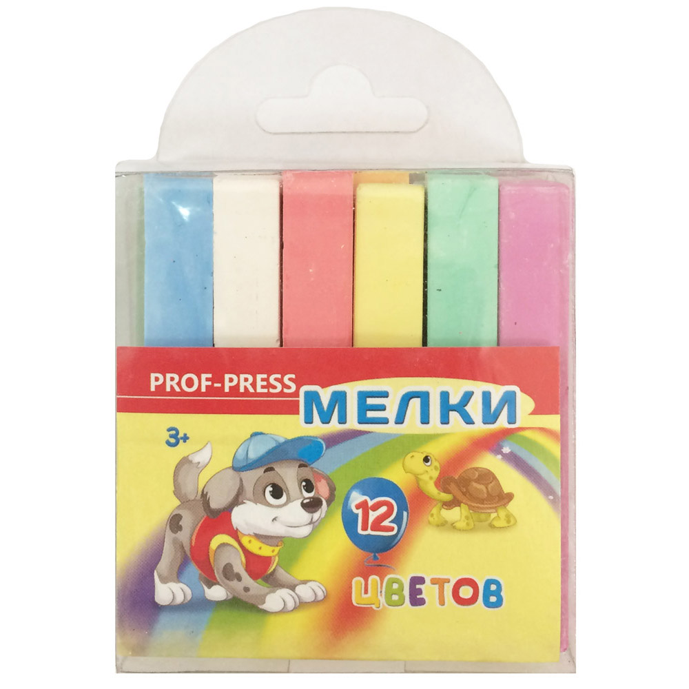 Набор мела для асфальта 12 цв в пластик. кор Проф ШМ-3147 1/