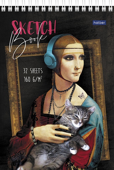 Блокнот для зарисовок Sketchbook А5 32л 160г Хатбер с эскизами 28290