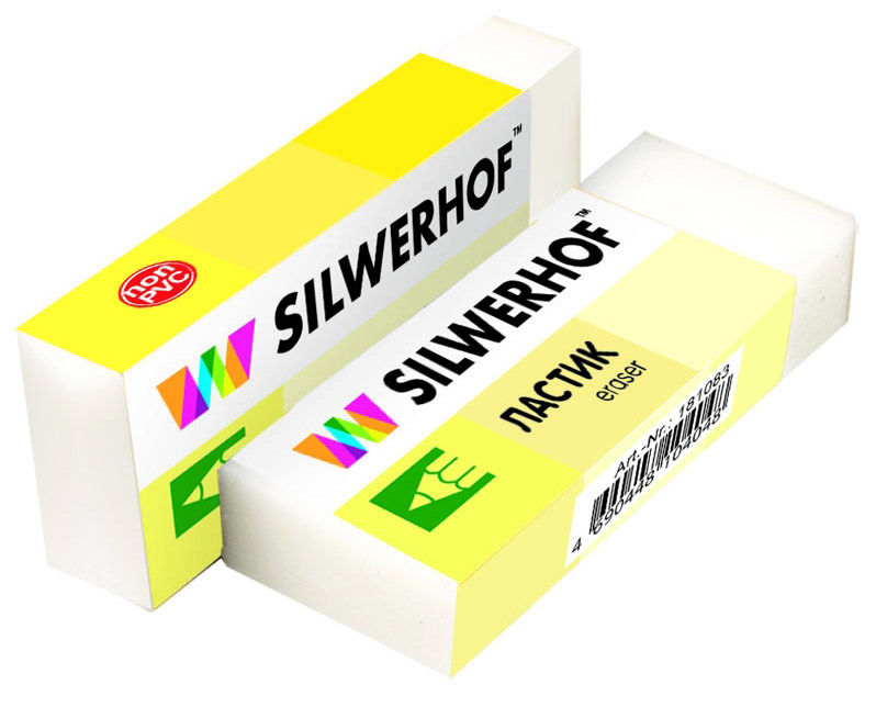 Ластик Silwerhof 181134, 181083, 181085 в упаковке 40х20х10 1/36