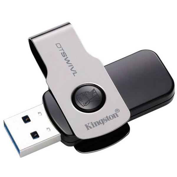 Флэш диск USB 3 Kingston 32gB DTSWIVL высокоскорос. серебр/черн