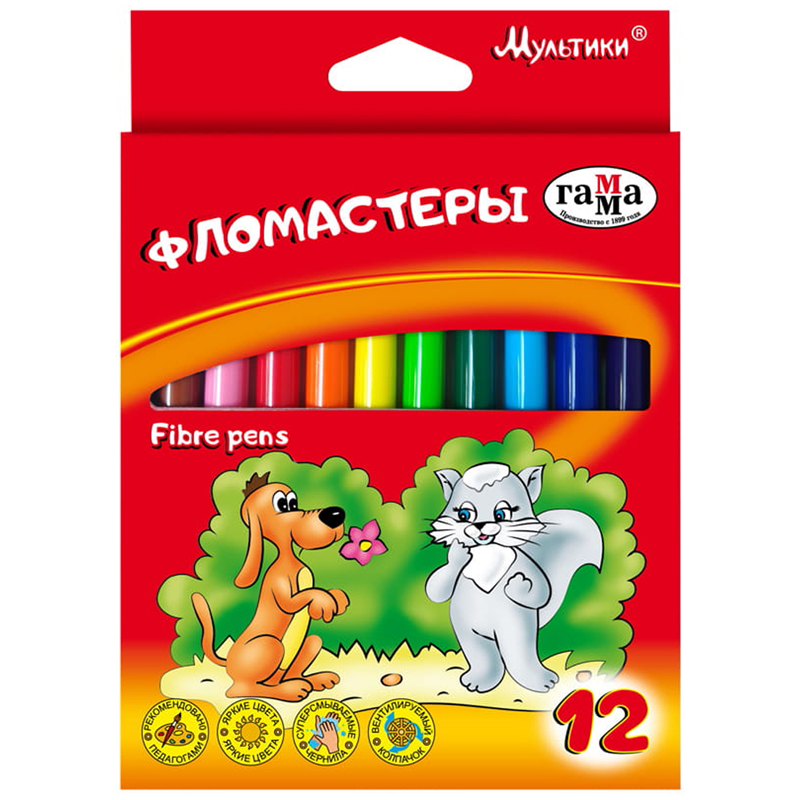 Фломастеры 12цв Гамма 180319 (Carioca)