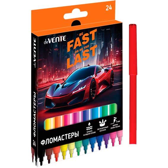 Фломастеры 24цв deVente Fast or Last вент.колп., карт.кор 5083532 1/12