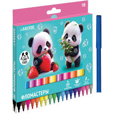 Фломастеры 18цв deVente Panda вент.колп., картон 5082531 1/12