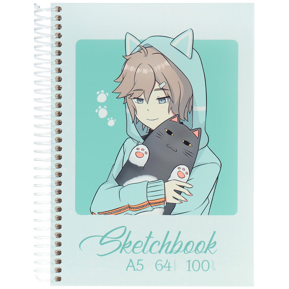 скетчбук А5 7БЦ книж.переп 64л 100г гребень