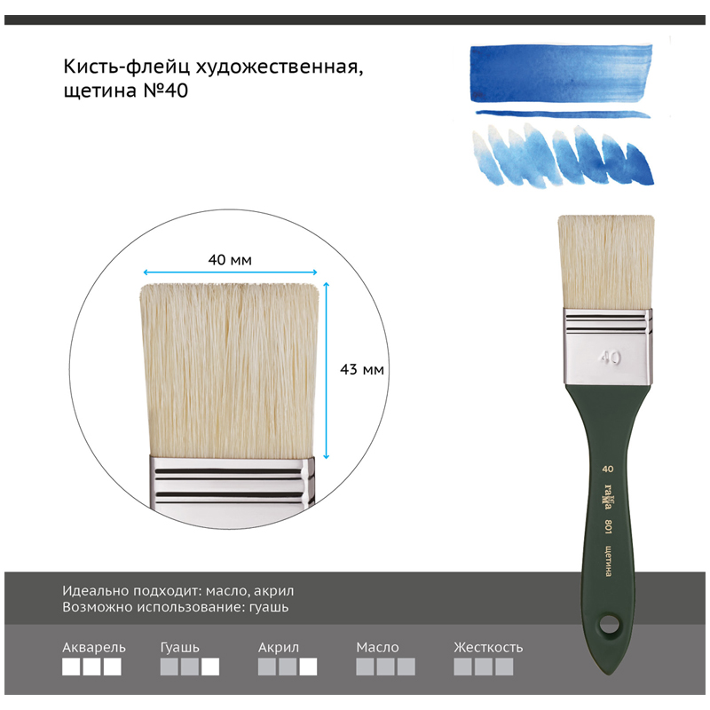 кисть флейц №40 Гамма
