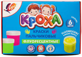 Краски пальчиковые 6цв 40мл ЛУЧ флюоресцент. 24с 1498