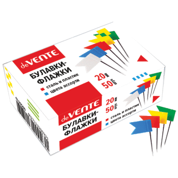 Булавки- флажки цветные deVente 4130500,