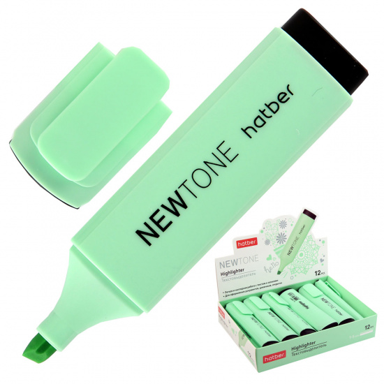 Текстовыделитель Hatber Newtone pastel зеленый 060875 1/12