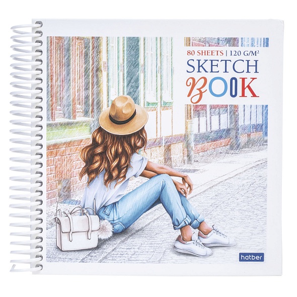 Книга д\зап. 170х170 80л 120г Хатбер без линовки Sketchbook 28130 happy time
