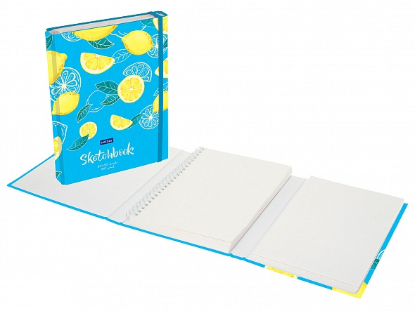 Книга д\зап. А5 80+50л Хатбер Sketchbook с клапаном и резинкой 100г 24100 