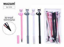 Вечный карандаш ч\г Mazari 7076 7077 котики 1/12
