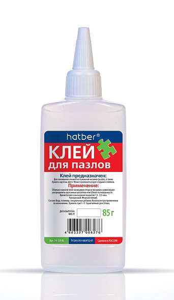 Клей для ПАЗЛОВ Hatber с дозатором, 85г, 081296, 1/12
