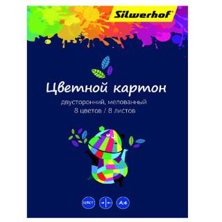 Цв. картон А4 2-стор. 8цв. мелован / немелов Silwerhoff 1102287 1/35